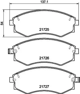 Bremsbelagsatz, Scheibenbremse HELLA 8DB 355 016-691 Bild Bremsbelagsatz, Scheibenbremse HELLA 8DB 355 016-691
