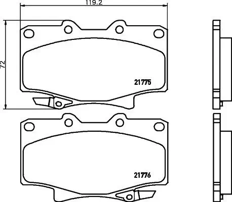 Bremsbelagsatz, Scheibenbremse Vorderachse HELLA 8DB 355 016-871 Bild Bremsbelagsatz, Scheibenbremse Vorderachse HELLA 8DB 355 016-871