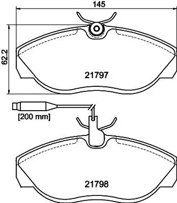 Bremsbelagsatz, Scheibenbremse HELLA 8DB 355 018-141