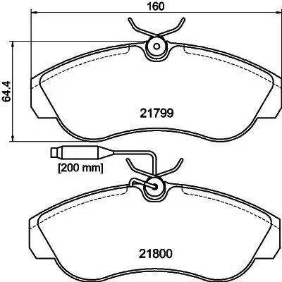 Bremsbelagsatz, Scheibenbremse HELLA 8DB 355 018-151