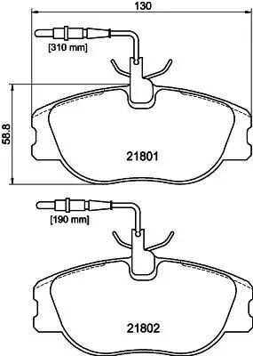 Bremsbelagsatz, Scheibenbremse HELLA 8DB 355 018-171