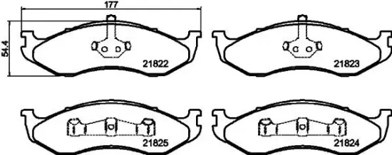 Bremsbelagsatz, Scheibenbremse HELLA 8DB 355 008-231 Bild Bremsbelagsatz, Scheibenbremse HELLA 8DB 355 008-231