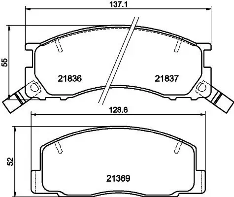 Bremsbelagsatz, Scheibenbremse HELLA 8DB 355 006-451