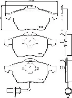 Bremsbelagsatz, Scheibenbremse HELLA 8DB 355 008-911 Bild Bremsbelagsatz, Scheibenbremse HELLA 8DB 355 008-911