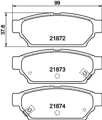 Bremsbelagsatz, Scheibenbremse HELLA 8DB 355 016-701 Bild Bremsbelagsatz, Scheibenbremse HELLA 8DB 355 016-701