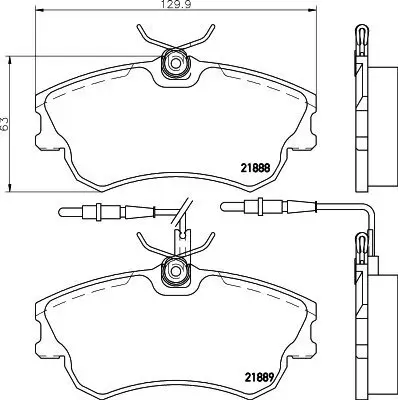 Bremsbelagsatz, Scheibenbremse HELLA 8DB 355 019-261 Bild Bremsbelagsatz, Scheibenbremse HELLA 8DB 355 019-261
