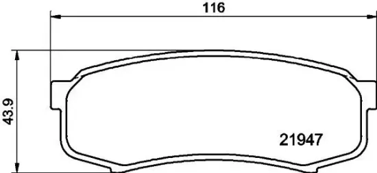 Bremsbelagsatz, Scheibenbremse Hinterachse HELLA 8DB 355 016-831 Bild Bremsbelagsatz, Scheibenbremse Hinterachse HELLA 8DB 355 016-831