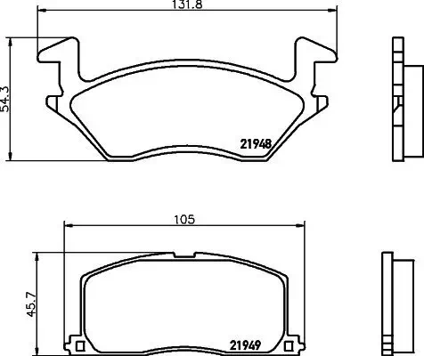 Bremsbelagsatz, Scheibenbremse Vorderachse HELLA 8DB 355 016-781 Bild Bremsbelagsatz, Scheibenbremse Vorderachse HELLA 8DB 355 016-781