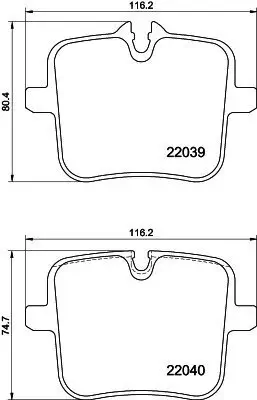 Bremsbelagsatz, Scheibenbremse HELLA 8DB 355 037-991 Bild Bremsbelagsatz, Scheibenbremse HELLA 8DB 355 037-991