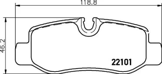 Bremsbelagsatz, Scheibenbremse Hinterachse HELLA 8DB 355 021-761 Bild Bremsbelagsatz, Scheibenbremse Hinterachse HELLA 8DB 355 021-761