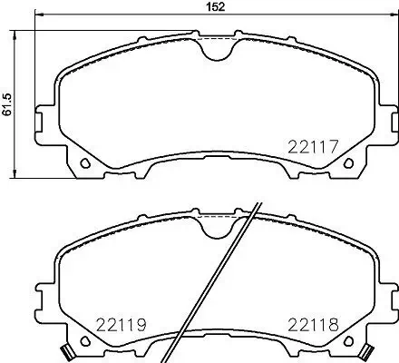 Bremsbelagsatz, Scheibenbremse HELLA 8DB 355 024-621 Bild Bremsbelagsatz, Scheibenbremse HELLA 8DB 355 024-621