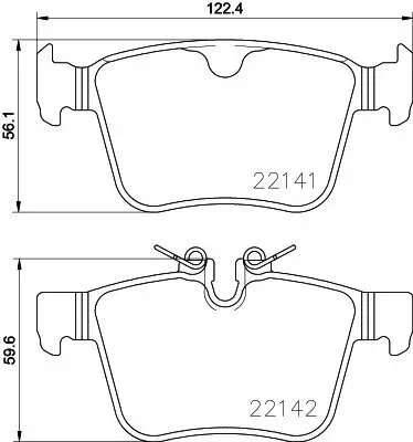 Bremsbelagsatz, Scheibenbremse HELLA 8DB 355 023-361 Bild Bremsbelagsatz, Scheibenbremse HELLA 8DB 355 023-361