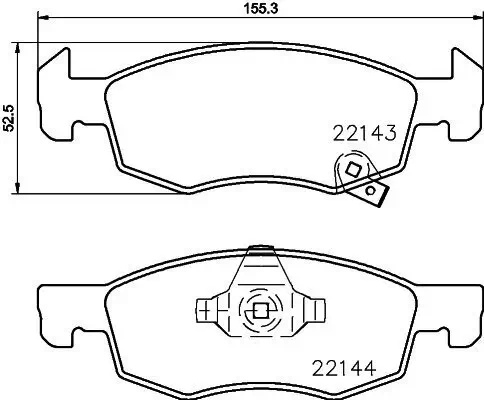 Bremsbelagsatz, Scheibenbremse HELLA 8DB 355 023-261 Bild Bremsbelagsatz, Scheibenbremse HELLA 8DB 355 023-261
