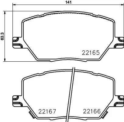 Bremsbelagsatz, Scheibenbremse HELLA 8DB 355 024-711