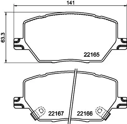 Bremsbelagsatz, Scheibenbremse HELLA 8DB 355 025-901