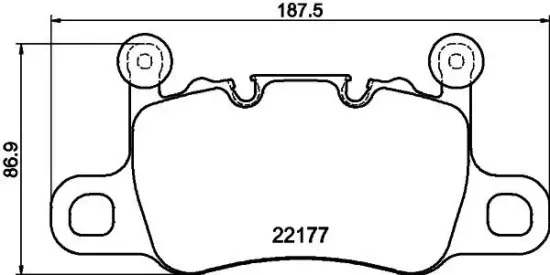 Bremsbelagsatz, Scheibenbremse Hinterachse HELLA 8DB 355 044-741 Bild Bremsbelagsatz, Scheibenbremse Hinterachse HELLA 8DB 355 044-741