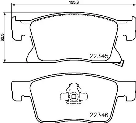 Bremsbelagsatz, Scheibenbremse HELLA 8DB 355 024-781 Bild Bremsbelagsatz, Scheibenbremse HELLA 8DB 355 024-781