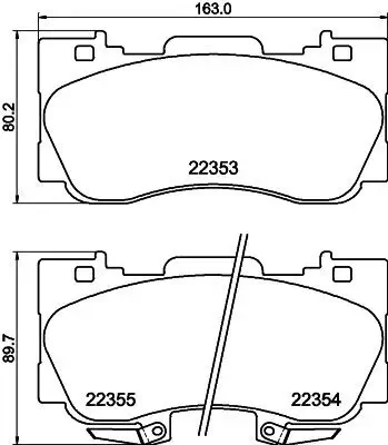 Bremsbelagsatz, Scheibenbremse HELLA 8DB 355 040-671