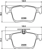 Bremsbelagsatz, Scheibenbremse HELLA 8DB 355 042-651