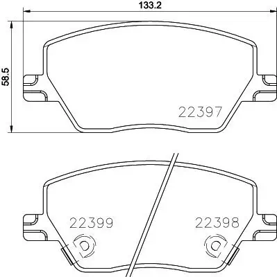 Bremsbelagsatz, Scheibenbremse HELLA 8DB 355 025-111