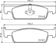 Bremsbelagsatz, Scheibenbremse HELLA 8DB 355 031-551