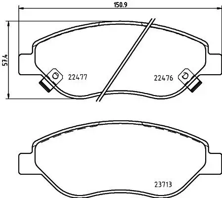 Bremsbelagsatz, Scheibenbremse HELLA 8DB 355 025-631 Bild Bremsbelagsatz, Scheibenbremse HELLA 8DB 355 025-631