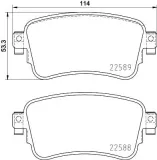 Bremsbelagsatz, Scheibenbremse HELLA 8DB 355 037-681