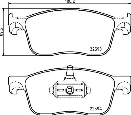 Bremsbelagsatz, Scheibenbremse HELLA 8DB 355 031-541 Bild Bremsbelagsatz, Scheibenbremse HELLA 8DB 355 031-541