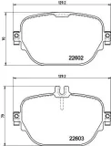 Bremsbelagsatz, Scheibenbremse Hinterachse HELLA 8DB 355 039-221