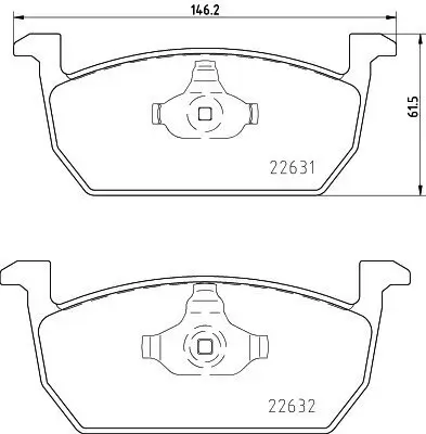 Bremsbelagsatz, Scheibenbremse HELLA 8DB 355 032-951