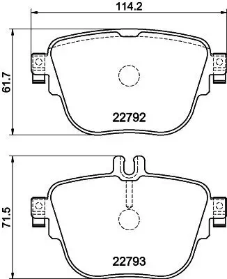 Bremsbelagsatz, Scheibenbremse Hinterachse HELLA 8DB 355 032-161 Bild Bremsbelagsatz, Scheibenbremse Hinterachse HELLA 8DB 355 032-161