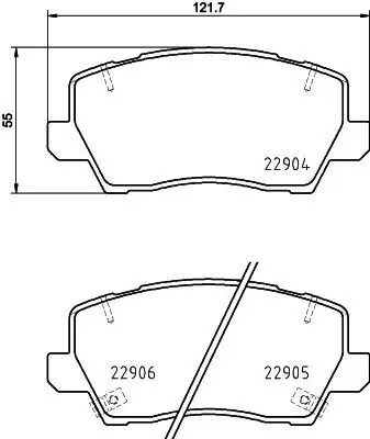 Bremsbelagsatz, Scheibenbremse HELLA 8DB 355 039-491 Bild Bremsbelagsatz, Scheibenbremse HELLA 8DB 355 039-491