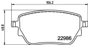 Bremsbelagsatz, Scheibenbremse HELLA 8DB 355 039-021