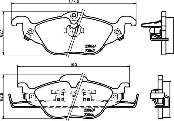 Bremsbelagsatz, Scheibenbremse HELLA 8DB 355 008-571