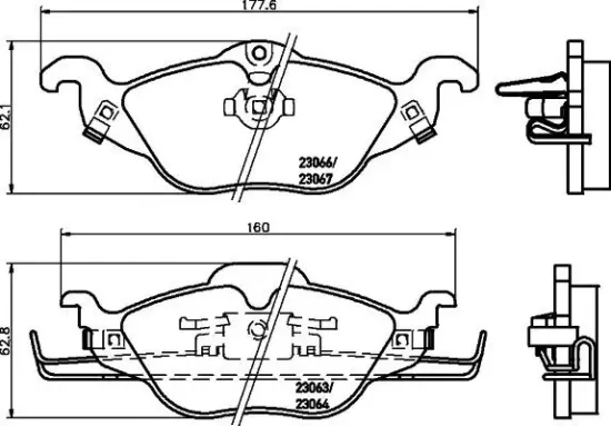 Bremsbelagsatz, Scheibenbremse HELLA 8DB 355 008-571 Bild Bremsbelagsatz, Scheibenbremse HELLA 8DB 355 008-571