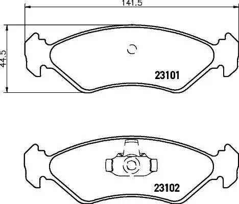 Bremsbelagsatz, Scheibenbremse HELLA 8DB 355 008-051 Bild Bremsbelagsatz, Scheibenbremse HELLA 8DB 355 008-051