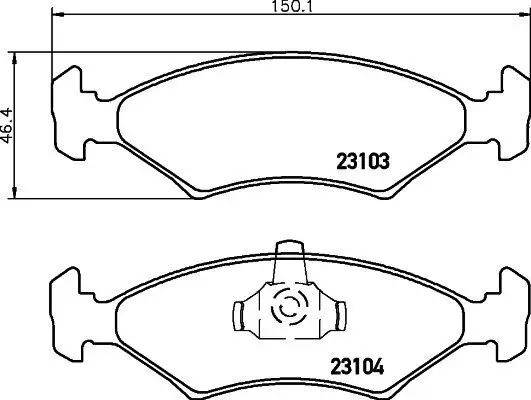 Bremsbelagsatz, Scheibenbremse HELLA 8DB 355 008-331 Bild Bremsbelagsatz, Scheibenbremse HELLA 8DB 355 008-331