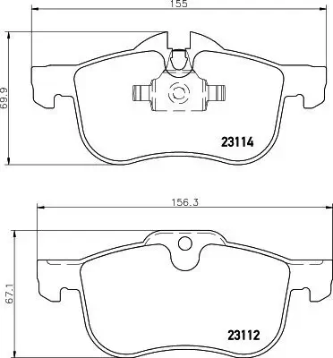 Bremsbelagsatz, Scheibenbremse Vorderachse HELLA 8DB 355 008-941 Bild Bremsbelagsatz, Scheibenbremse Vorderachse HELLA 8DB 355 008-941