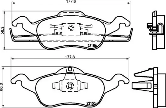 Bremsbelagsatz, Scheibenbremse HELLA 8DB 355 008-621 Bild Bremsbelagsatz, Scheibenbremse HELLA 8DB 355 008-621