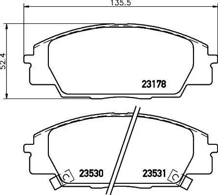 Bremsbelagsatz, Scheibenbremse HELLA 8DB 355 009-731 Bild Bremsbelagsatz, Scheibenbremse HELLA 8DB 355 009-731