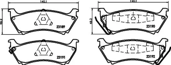 Bremsbelagsatz, Scheibenbremse Hinterachse HELLA 8DB 355 008-671 Bild Bremsbelagsatz, Scheibenbremse Hinterachse HELLA 8DB 355 008-671