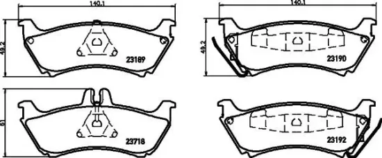 Bremsbelagsatz, Scheibenbremse Hinterachse HELLA 8DB 355 009-241 Bild Bremsbelagsatz, Scheibenbremse Hinterachse HELLA 8DB 355 009-241