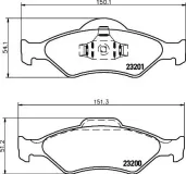 Bremsbelagsatz, Scheibenbremse HELLA 8DB 355 008-891