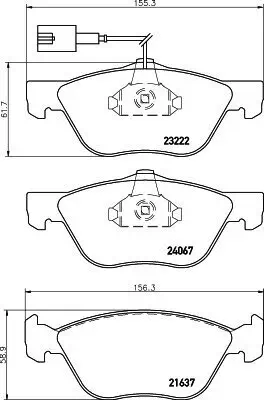 Bremsbelagsatz, Scheibenbremse HELLA 8DB 355 011-211 Bild Bremsbelagsatz, Scheibenbremse HELLA 8DB 355 011-211