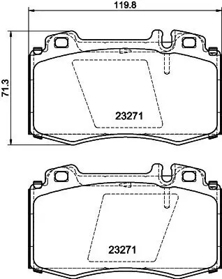 Bremsbelagsatz, Scheibenbremse Vorderachse HELLA 8DB 355 008-691 Bild Bremsbelagsatz, Scheibenbremse Vorderachse HELLA 8DB 355 008-691