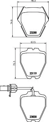 Bremsbelagsatz, Scheibenbremse HELLA 8DB 355 009-031 Bild Bremsbelagsatz, Scheibenbremse HELLA 8DB 355 009-031