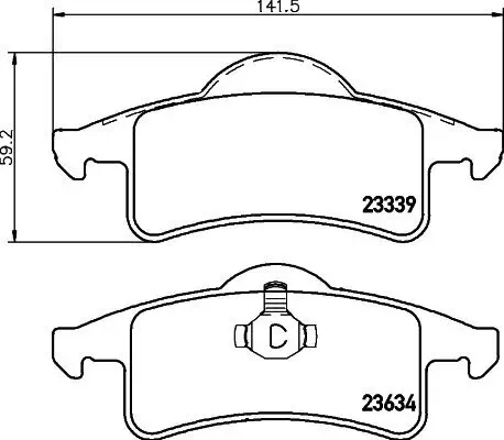 Bremsbelagsatz, Scheibenbremse HELLA 8DB 355 009-891 Bild Bremsbelagsatz, Scheibenbremse HELLA 8DB 355 009-891