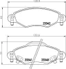 Bremsbelagsatz, Scheibenbremse Vorderachse HELLA 8DB 355 010-791 Bild Bremsbelagsatz, Scheibenbremse Vorderachse HELLA 8DB 355 010-791