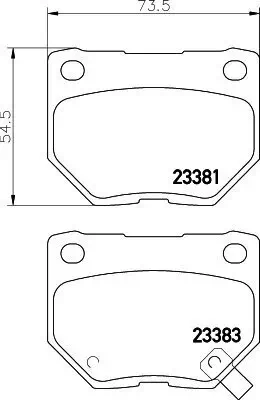 Bremsbelagsatz, Scheibenbremse Hinterachse HELLA 8DB 355 011-601 Bild Bremsbelagsatz, Scheibenbremse Hinterachse HELLA 8DB 355 011-601