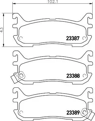 Bremsbelagsatz, Scheibenbremse HELLA 8DB 355 009-911 Bild Bremsbelagsatz, Scheibenbremse HELLA 8DB 355 009-911